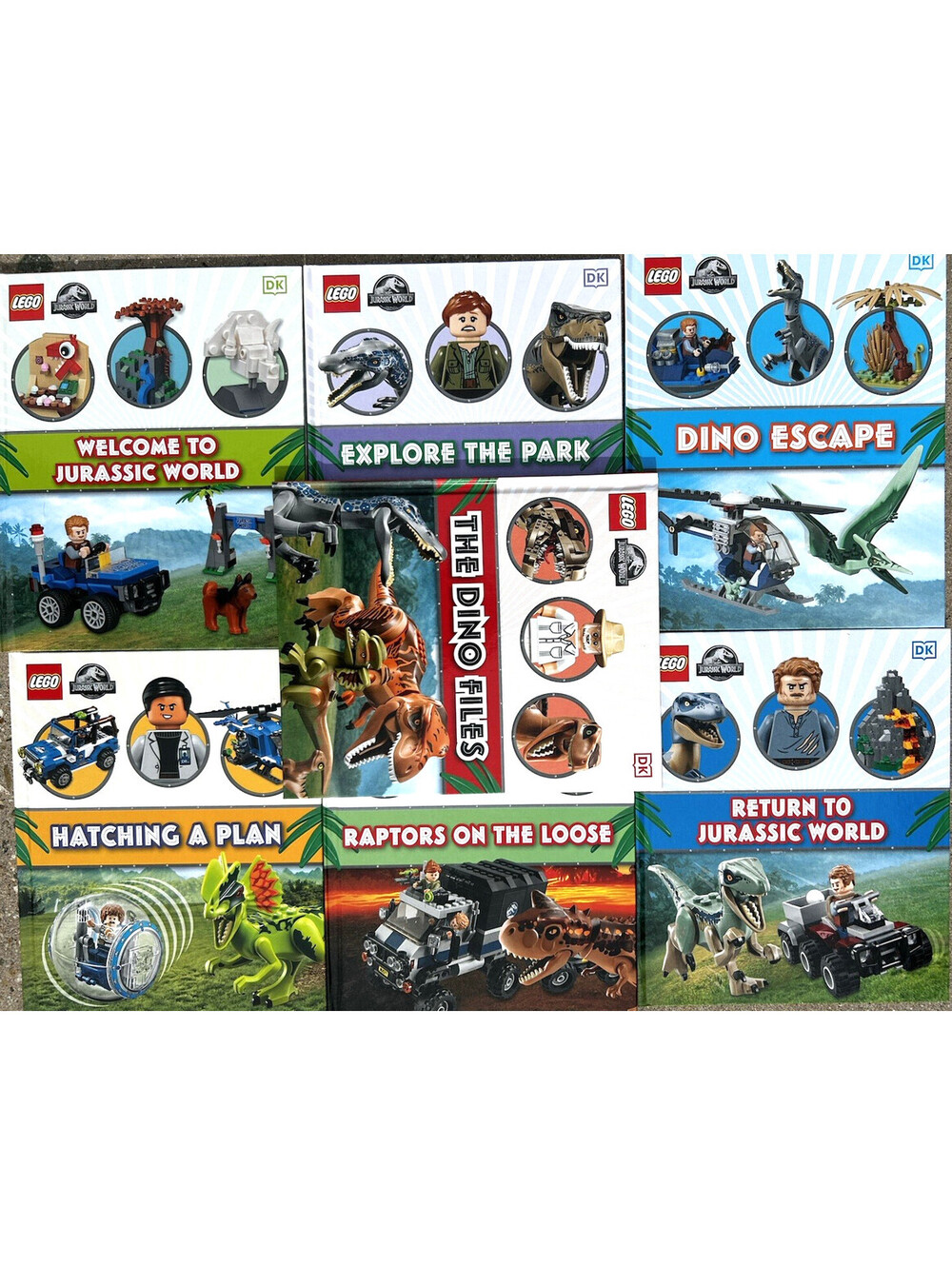 LEGO Jurassic World Children's Books Lot Of 7 Pre-Owned Hardback Dinosaurs Kids